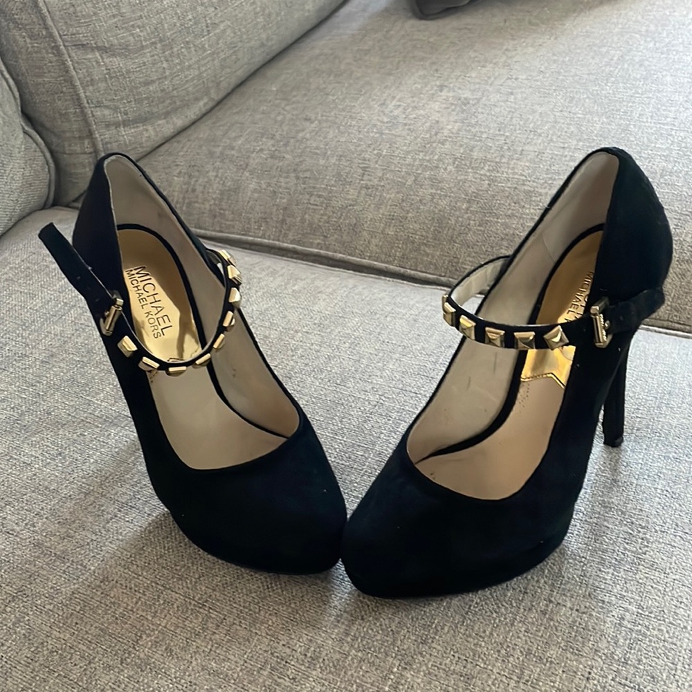 Michael Kors Black Suede Platform Heels